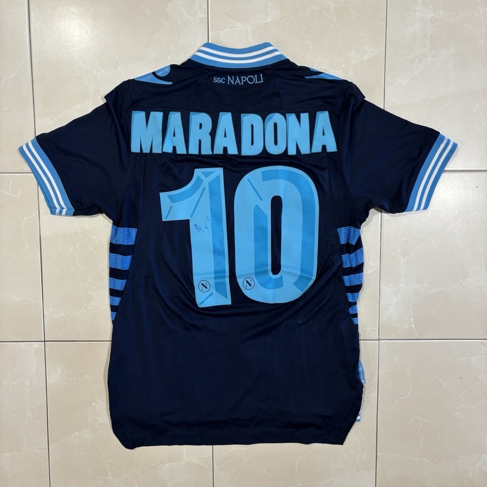Maradona Napoli Jersey Men's Small Lete Macron Football Serie A Italy Soccer 90s